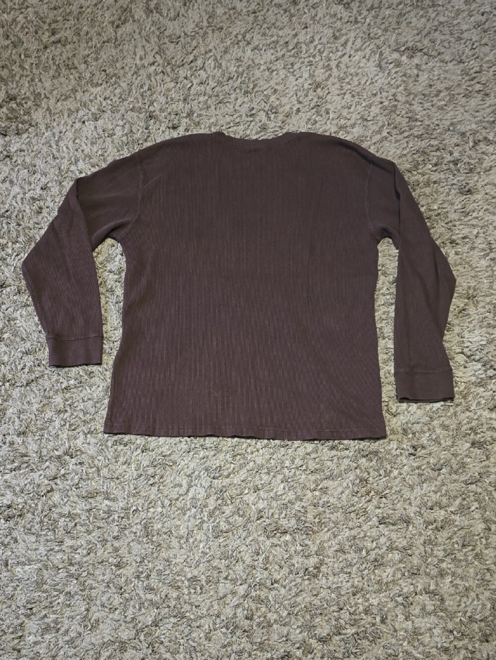 Men's Long Sleeve Thermal Crew - Brown - Picture 4 of 4